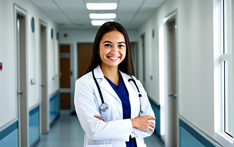 변호사 시험에서 범하는 흔한 실수 - **Image Prompt:** A professional female lawyer in a modest, dark blue business suit, standing confid...