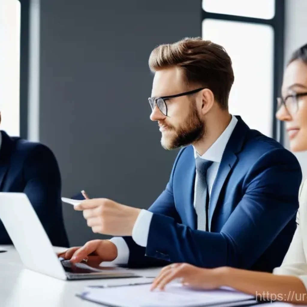 변호사 경력을 활용한 컨설팅 사례 - **A Modern Lawyer Advising a Dynamic Startup Team**
A bright, well-lit image featuring a diverse...