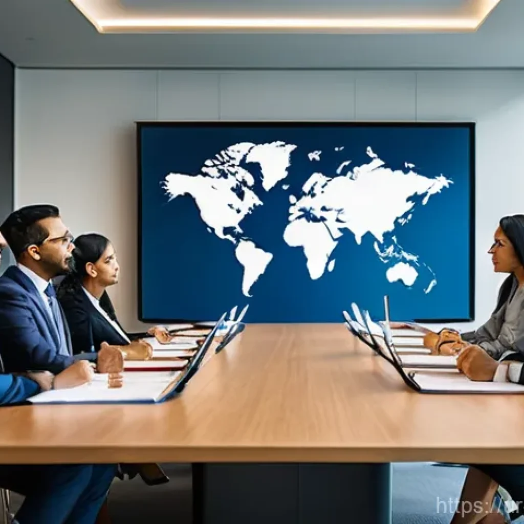 변호사 경력으로 글로벌 커리어 도전 사례 - **Prompt:** A diverse group of professional lawyers and legal consultants from various ethnicities, ...